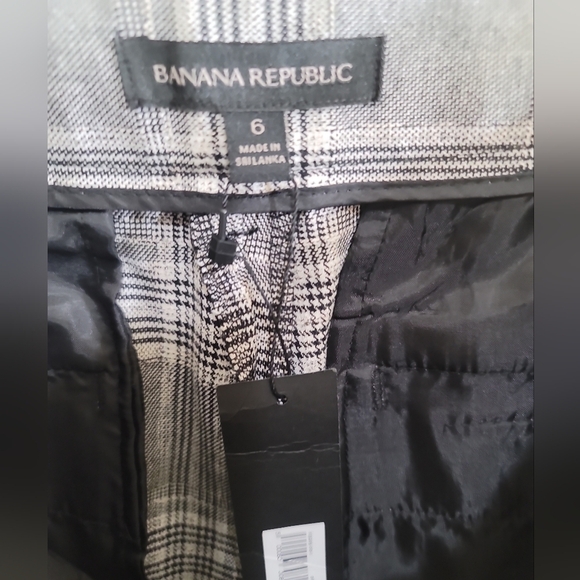 NWT Banana Republic Glen Plaid Pants 6 High Rise Tapered Leg - Picture 5 of 6